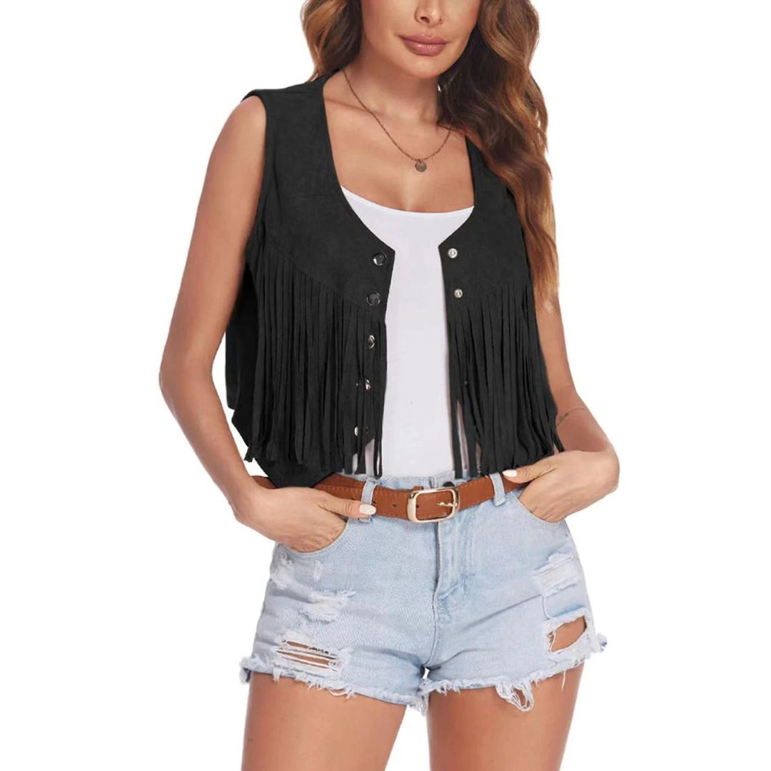 Eva | Veste Courte Sans Manches – Look Western Et Tendance
