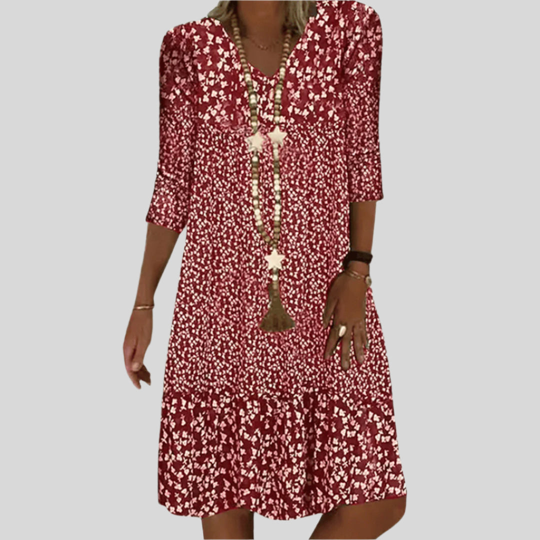 Valentine | Midi Kjole Elegant Med V-hals