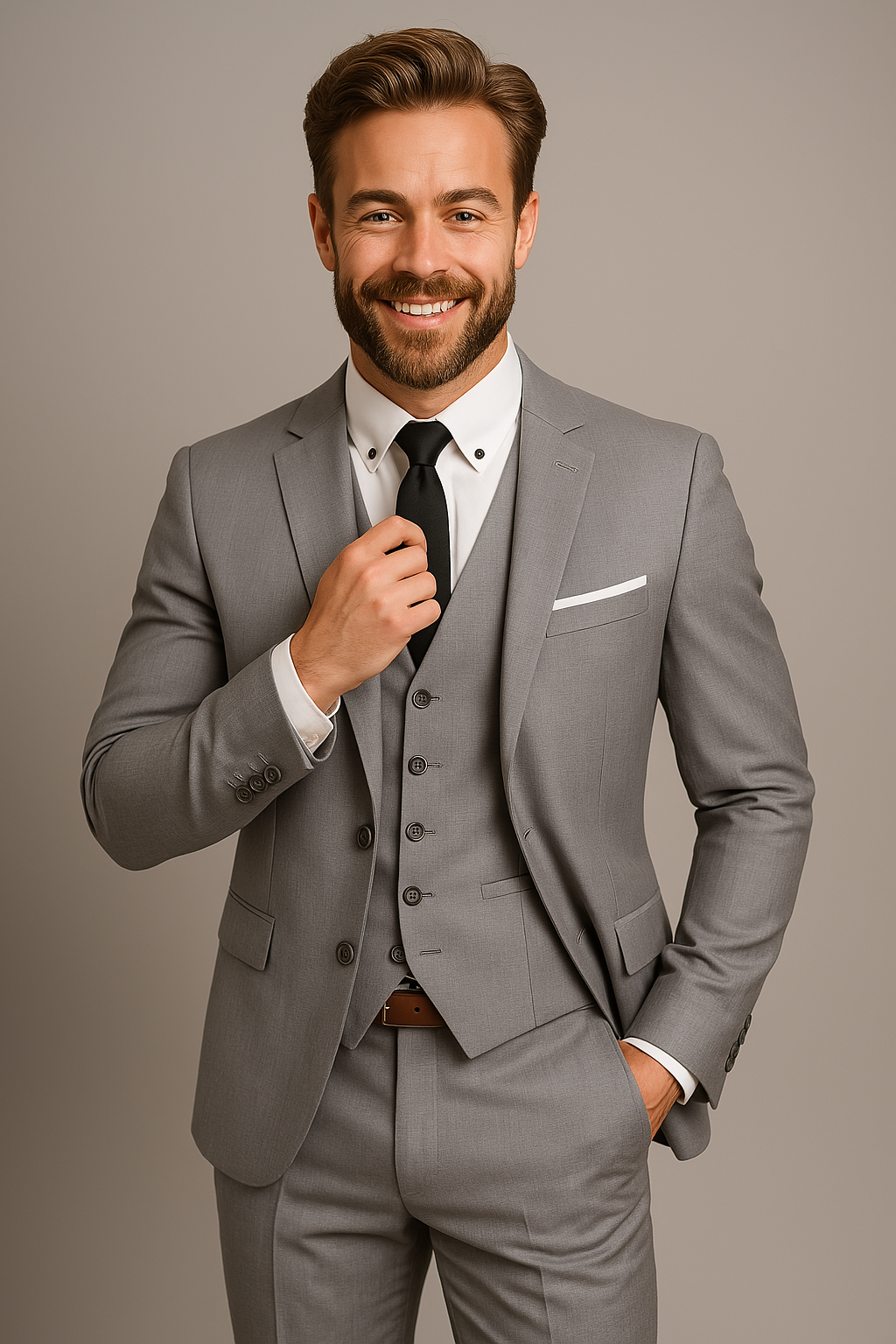 Emory | Męski garnitur trzyczęściowy Slim Fit Elegancki