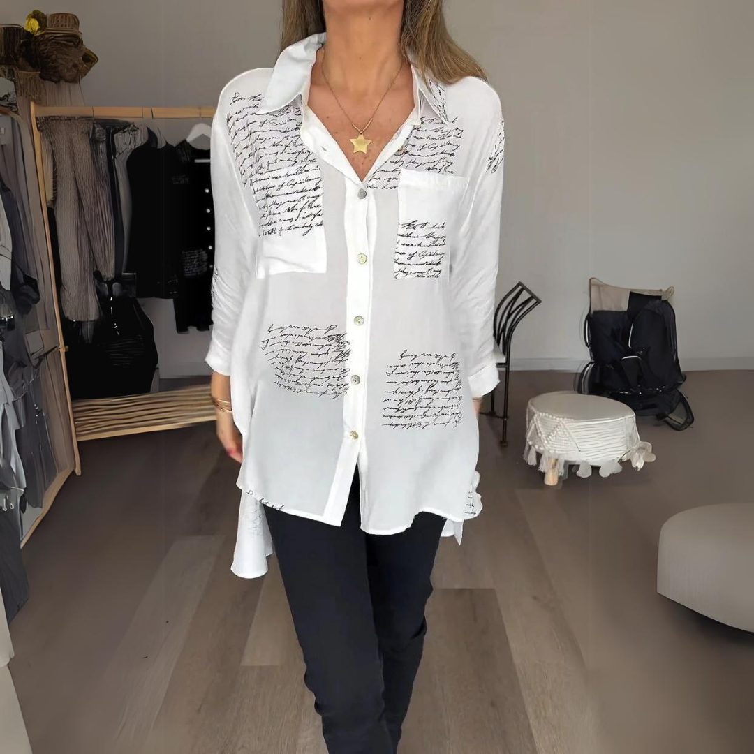 Sophie | Elegant Sommarblus – Konstnärliga och Moderna Inslag