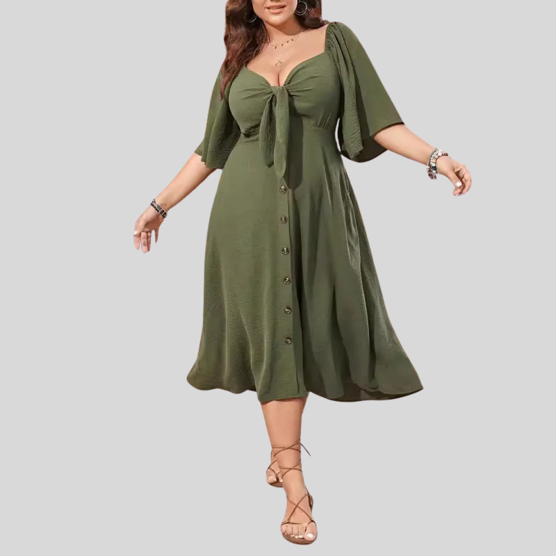 Gisèle | Lichte Midi-jurk met Zomerse Charme