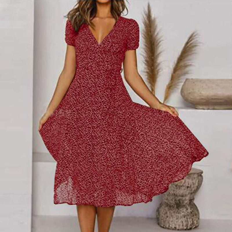 Nina | Vestido de Verano Fluido – Escote en V y Confort Absoluto