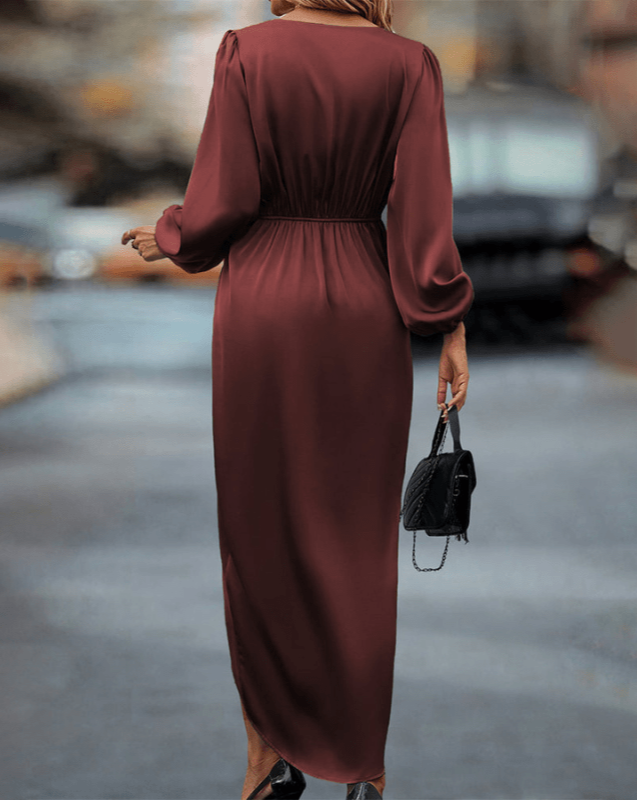 Marguerite | Rochie încrucișată elegantă cu mâneci lungi