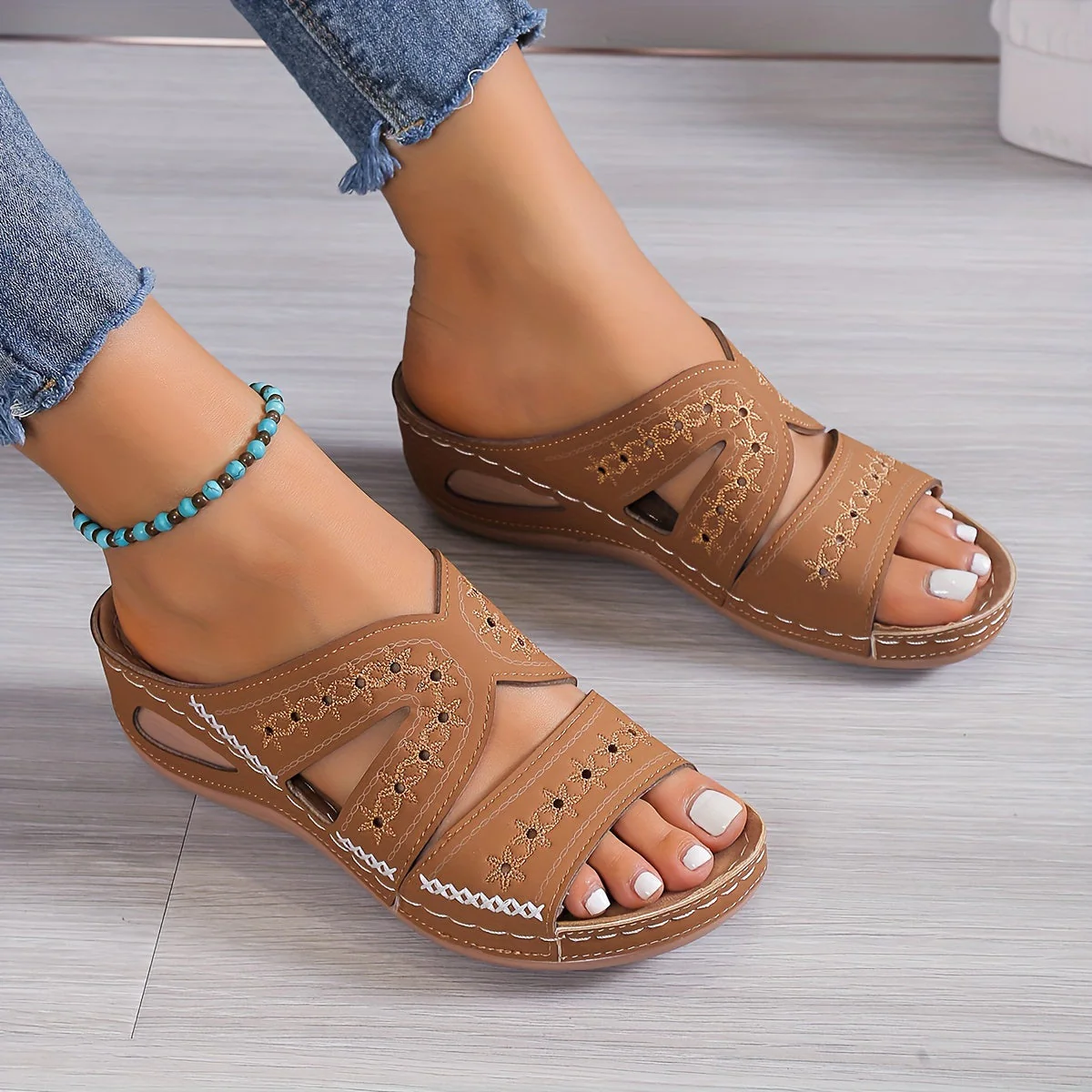 Gladys | Bequeme Offene Sandalen mit Keilsohle