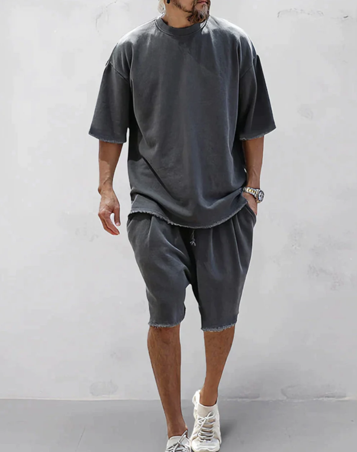 Adrien|Sammen T-Shirt Oversize Og Shorts Til Et Komfortabelt Og Stilfuldt Look