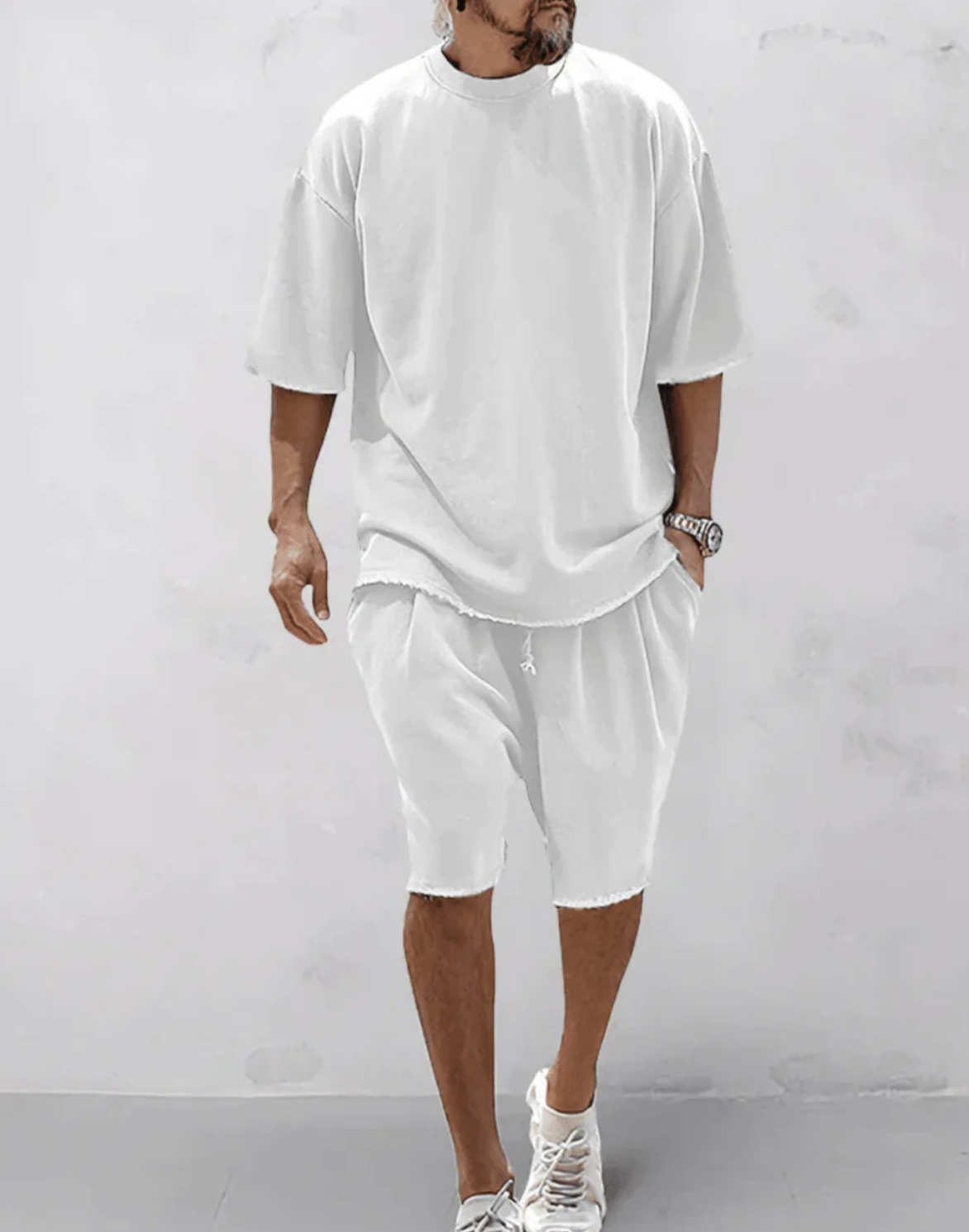 Adrien|Sammen T-Shirt Oversize Og Shorts Til Et Komfortabelt Og Stilfuldt Look