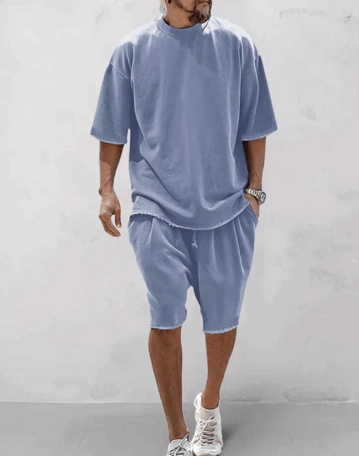 Adrien|Sammen T-Shirt Oversize Og Shorts Til Et Komfortabelt Og Stilfuldt Look