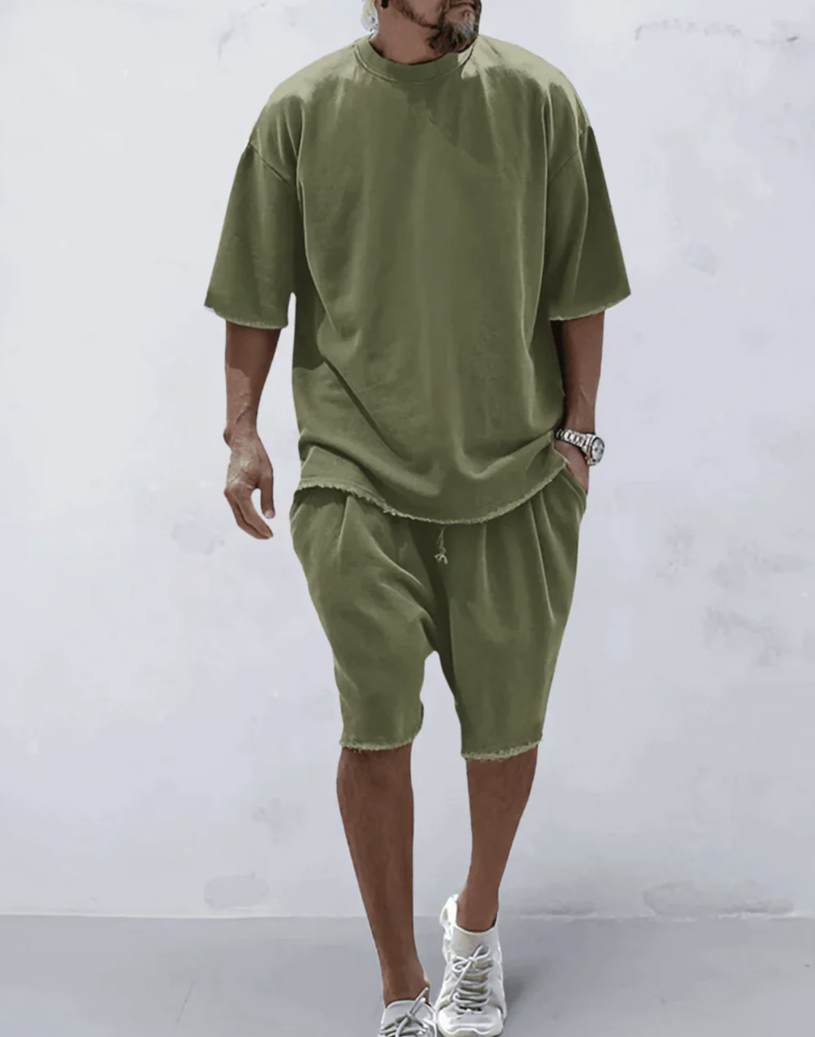 Adrien|Sammen T-Shirt Oversize Og Shorts Til Et Komfortabelt Og Stilfuldt Look