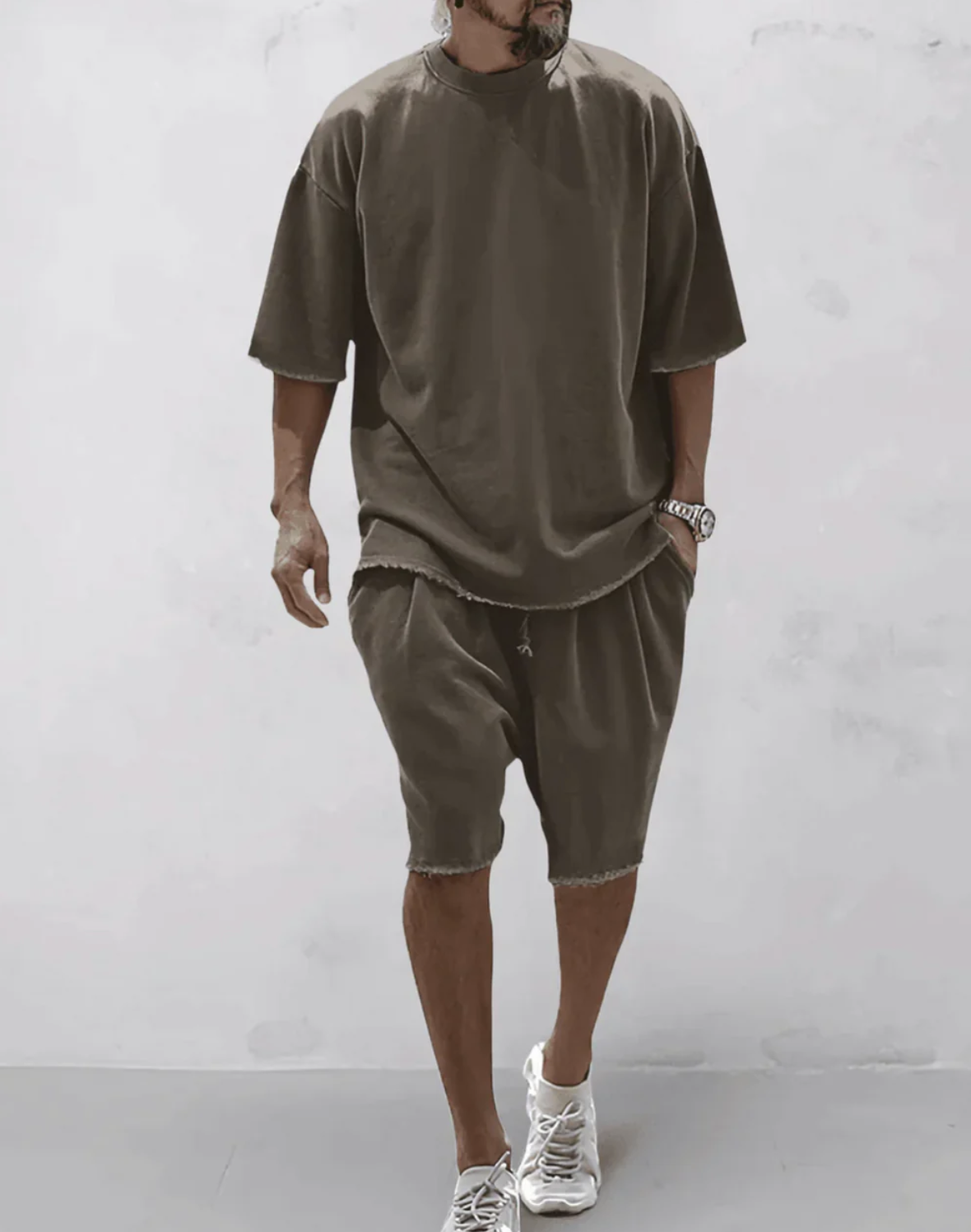 Adrien|Sammen T-Shirt Oversize Og Shorts Til Et Komfortabelt Og Stilfuldt Look