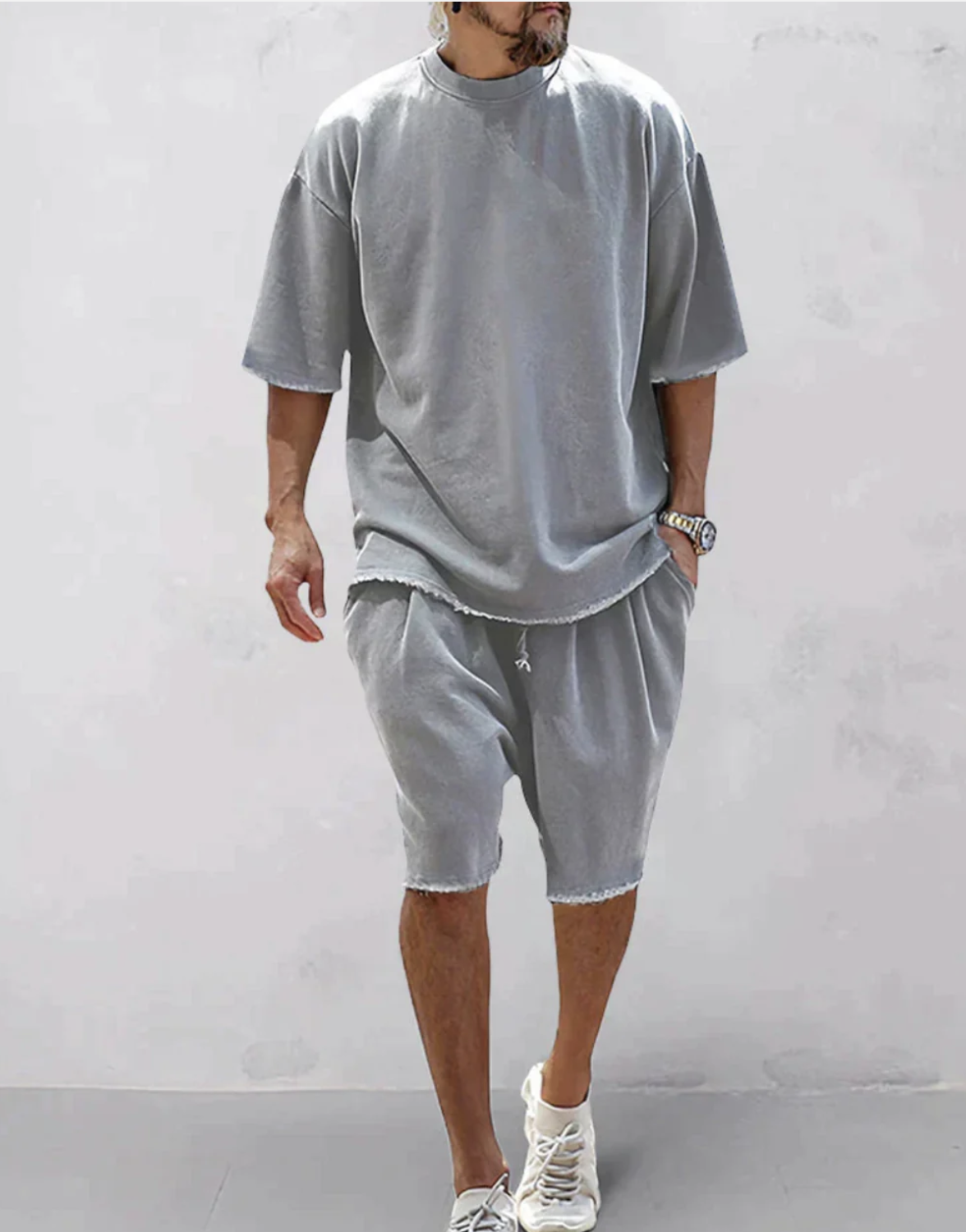 Adrien|Sammen T-Shirt Oversize Og Shorts Til Et Komfortabelt Og Stilfuldt Look