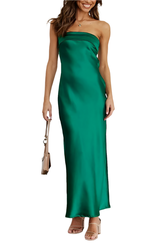 Ophelia | Lang Elegant Kjole Uden Stropper 