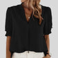 Deborah | Elegant Bluse med Rynkede Ærmer 