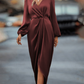 Marguerite | Robe Croisée Chic à Manches Longues