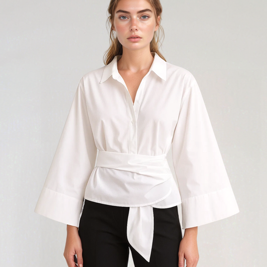 Elise | Camicia Portafoglio Estiva – Eleganza Leggera e Taglio Femminile 