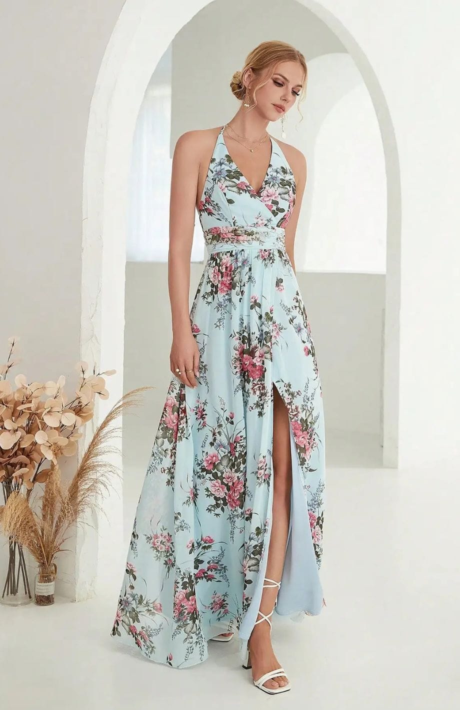 Eva | Elegant Kjole Med Mønster – Perfekt For Bryllup 