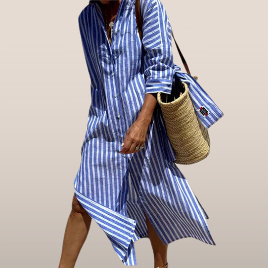 Zina | Robe Chemise Rayée Ample Et Légère