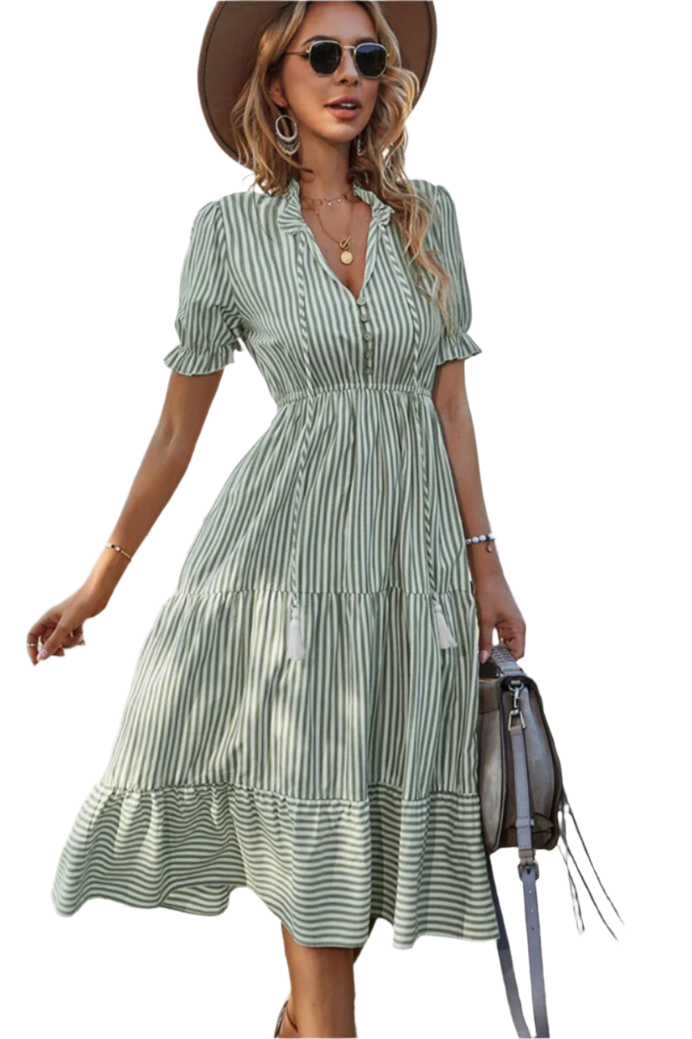 Freja | Vestido Bohemio Chic a Rayas 