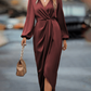 Marguerite | Robe Croisée Chic à Manches Longues
