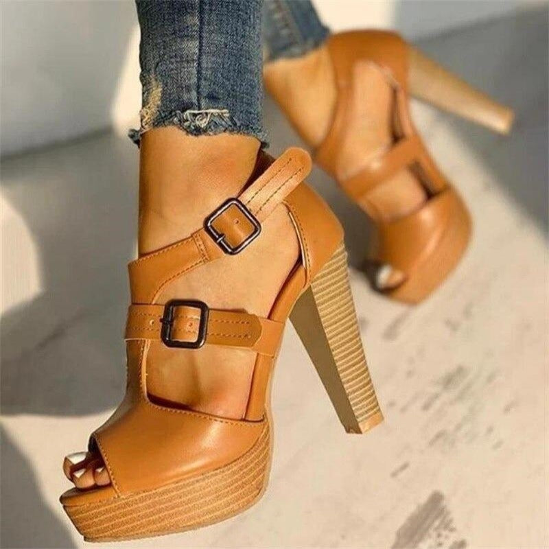 Inès | Sandalen mit hohen Absätzen und doppeltem Riemen 