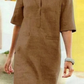 Flora | Rochie Dreaptă Cu Guler Fenduit – Simplitate Și Eleganță 