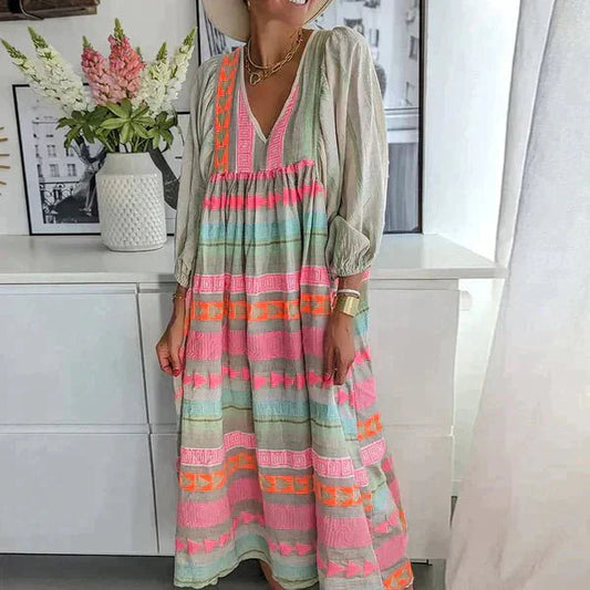 Yamina | Voľná dámska šaty – Letný vzhľad a prirodzená elegancia 