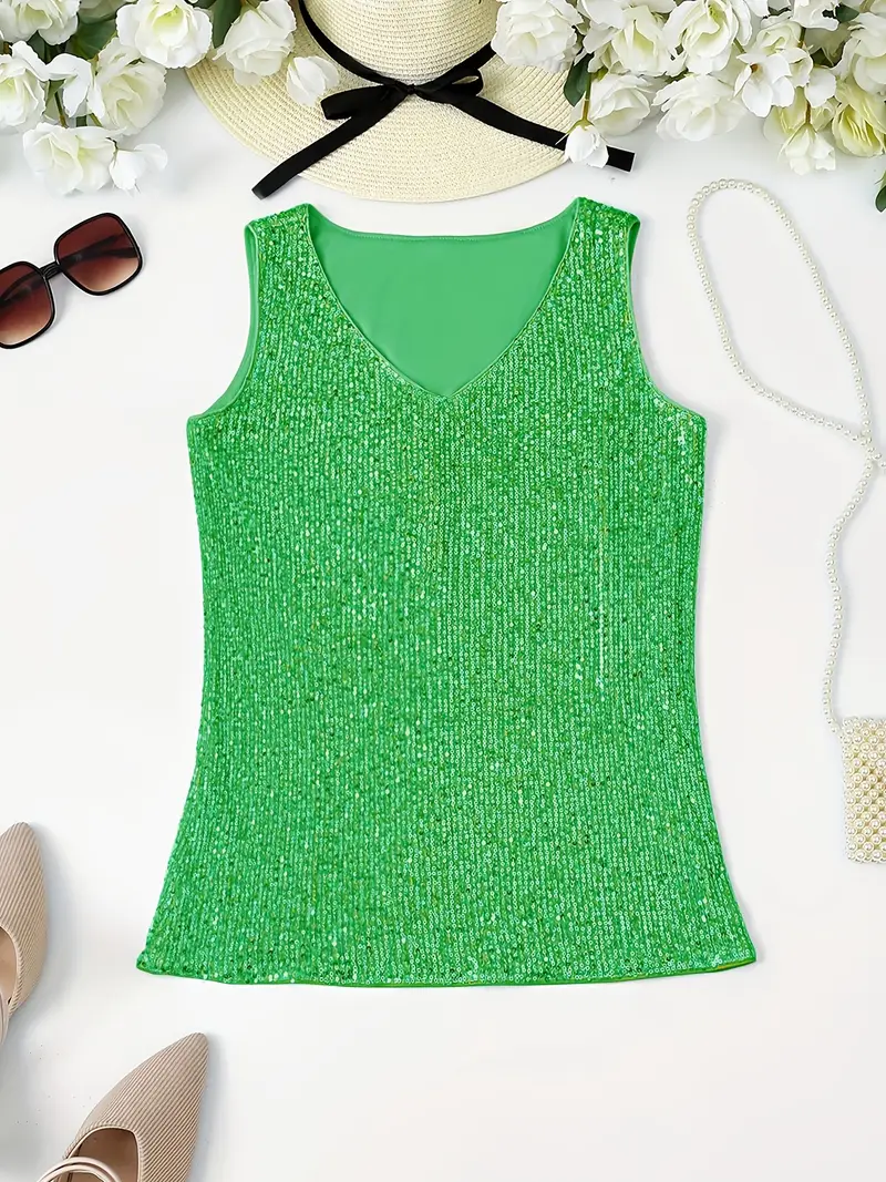Miléna | Top Sans Manches À Sequins