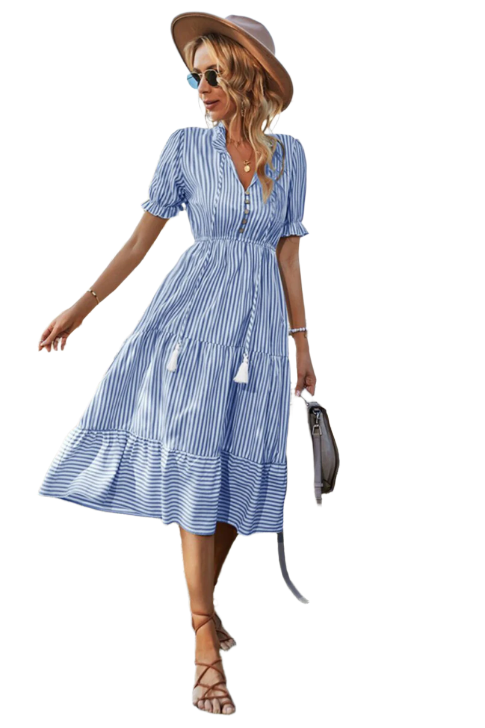 Freja | Vestido Bohemio Chic a Rayas 