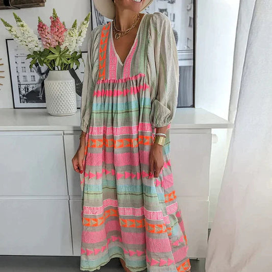 Gaëlle-Rosa | Kjole Med Lange Ermer – Sommerlig Og Trendy Utseende 