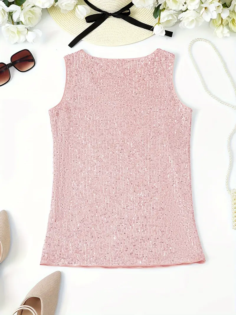 Miléna | Top Sans Manches À Sequins
