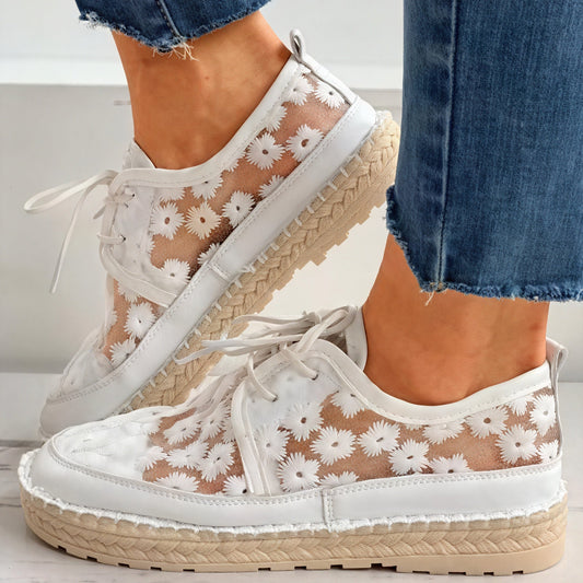 Bernice | Breathable Shoes – Floral Fabric and Elegance 
