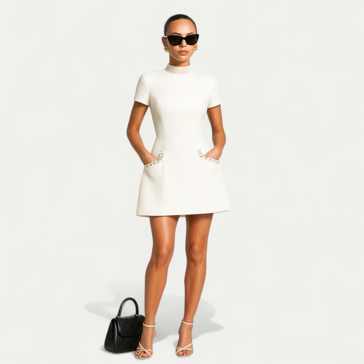 Sierra | Modernes Kleid – Kurze Ärmel und praktische Details 