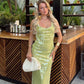 Cendrine | Vestido Brillante Largo – Tirantes Finos y Estilo Chic 