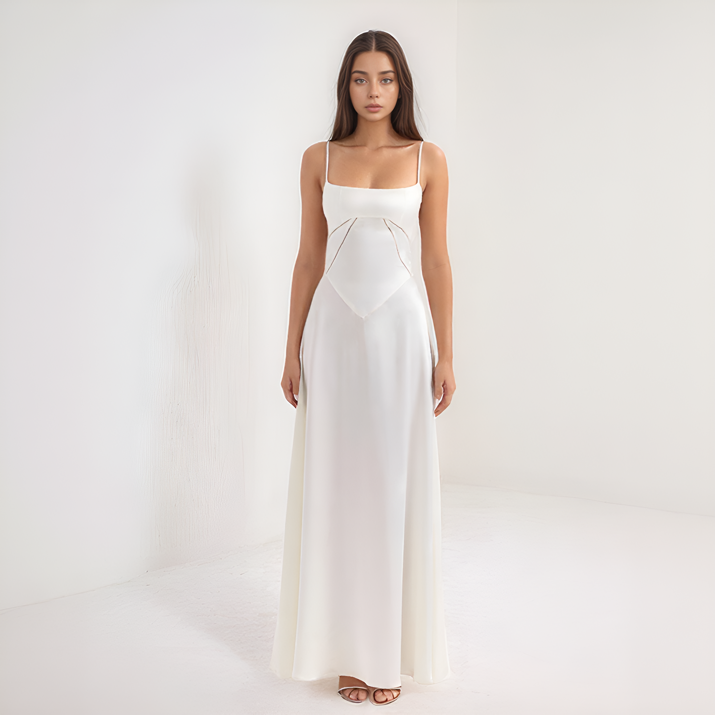 Ibtissam | Rochie Lungă Elegantă – Spate Corset Și Siluetă Sublimă 