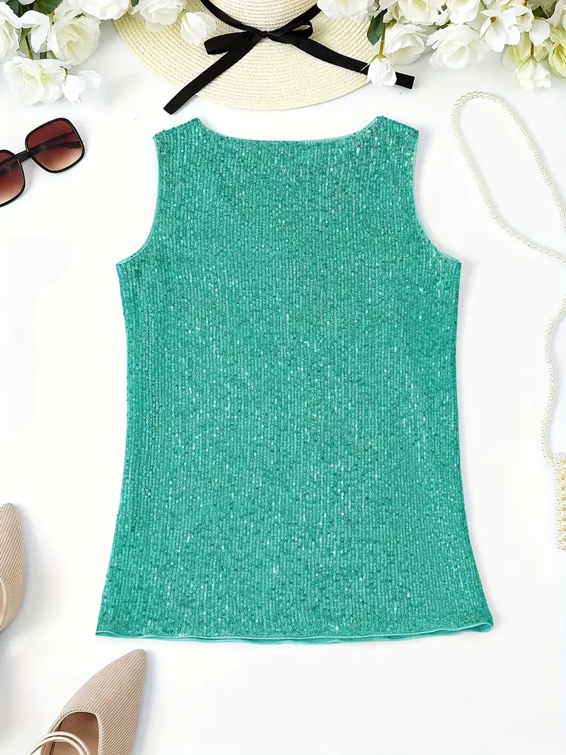 Miléna | Top Sans Manches À Sequins
