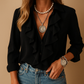 Honorine | Ruffled Blouse and Women's V-neck 