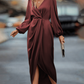 Marguerite | Robe Croisée Chic à Manches Longues