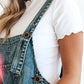 Lucie | Løs ermeløs denimsalopette 