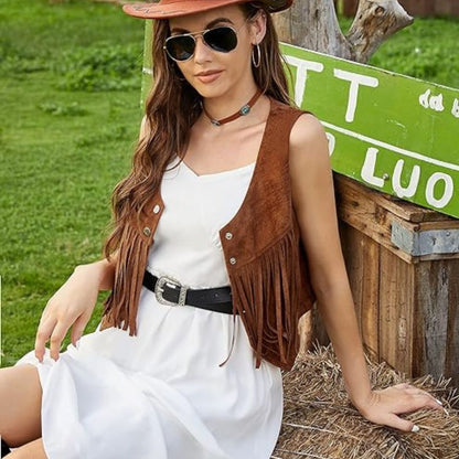 Eva | Veste Courte Sans Manches – Look Western Et Tendance